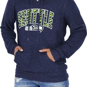 Zubaz NFL Team Apparel Women's Seattle Seahawks Marled Soft Hoodie Size Large